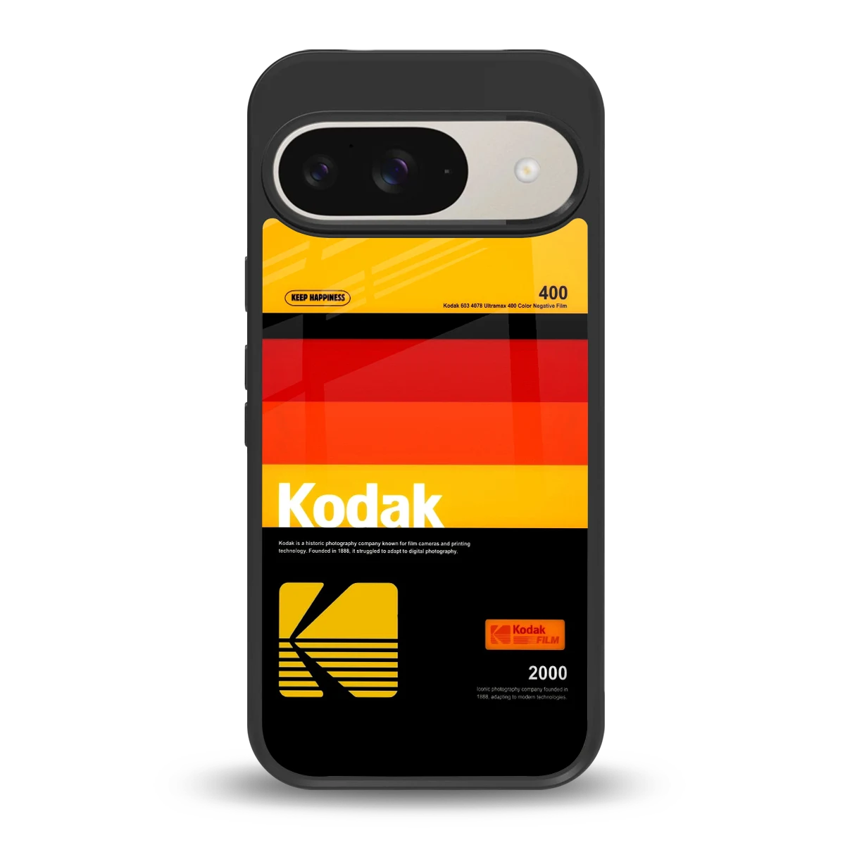 Keep Happiness Yellow back phone cover | glass case for google pixel 9