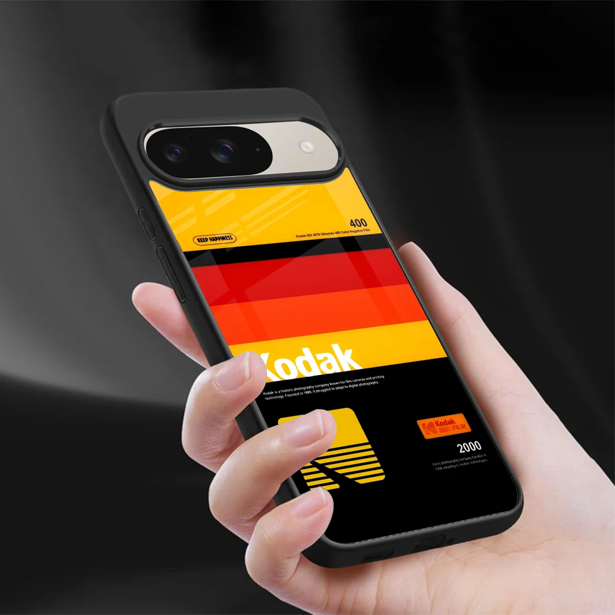 Keep Happiness Yellow sleek google pixel 9 cover with tempered glass back and TPU edges