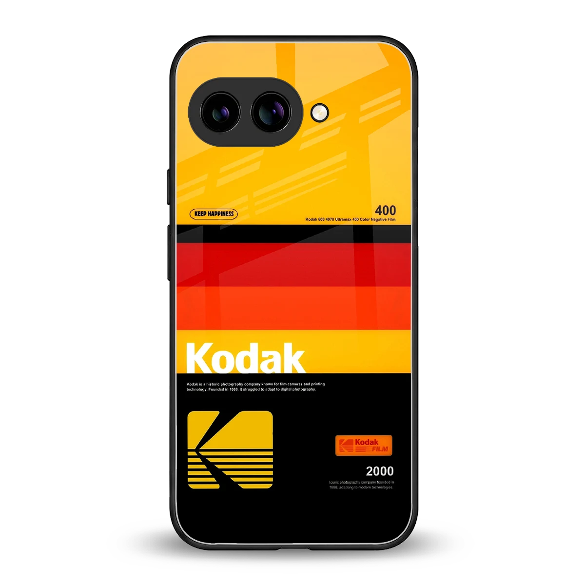 Keep Happiness Yellow back phone cover | glass case for google pixel 10a