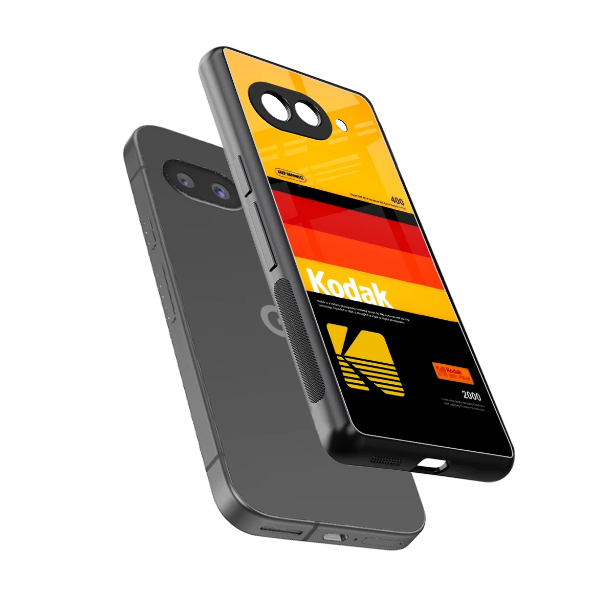 Keep Happiness Yellow sleek google pixel 10a cover with tempered glass back and TPU edges