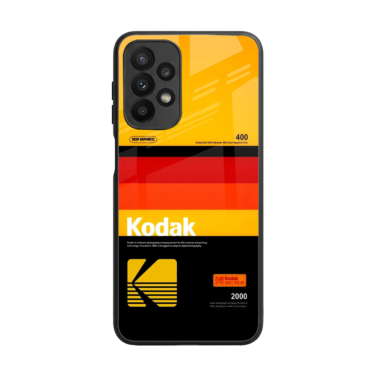 Keep Happiness Yellow back phone cover | glass case for samsung galaxy a23