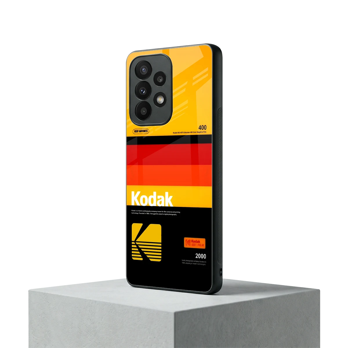 Keep Happiness Yellow samsung galaxy a23 mobile cover | shockproof glass phone case