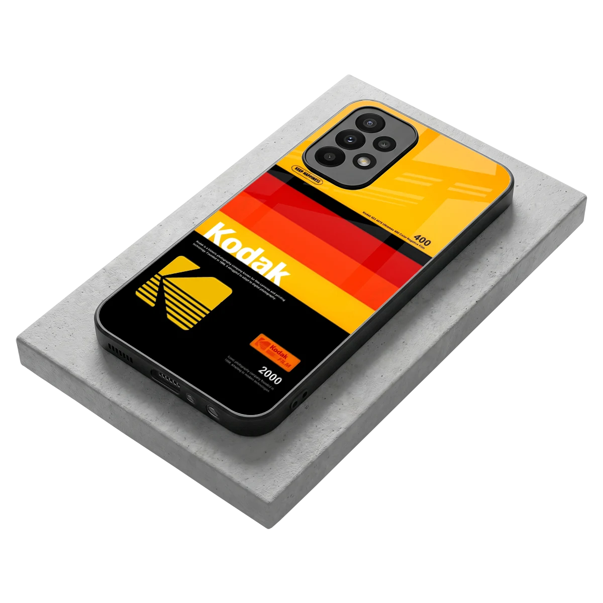 Keep Happiness Yellow stylish phone case for samsung galaxy a23 | glossy glass and slim fit