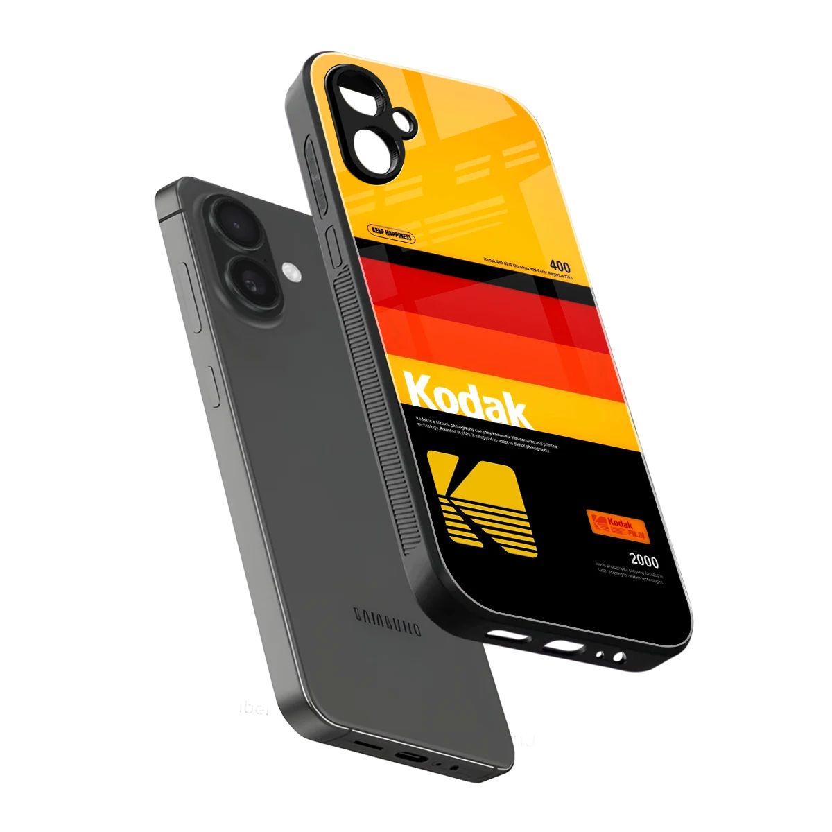 Keep Happiness Yellow sleek samsung galaxy a06 5g cover with tempered glass back and TPU edges