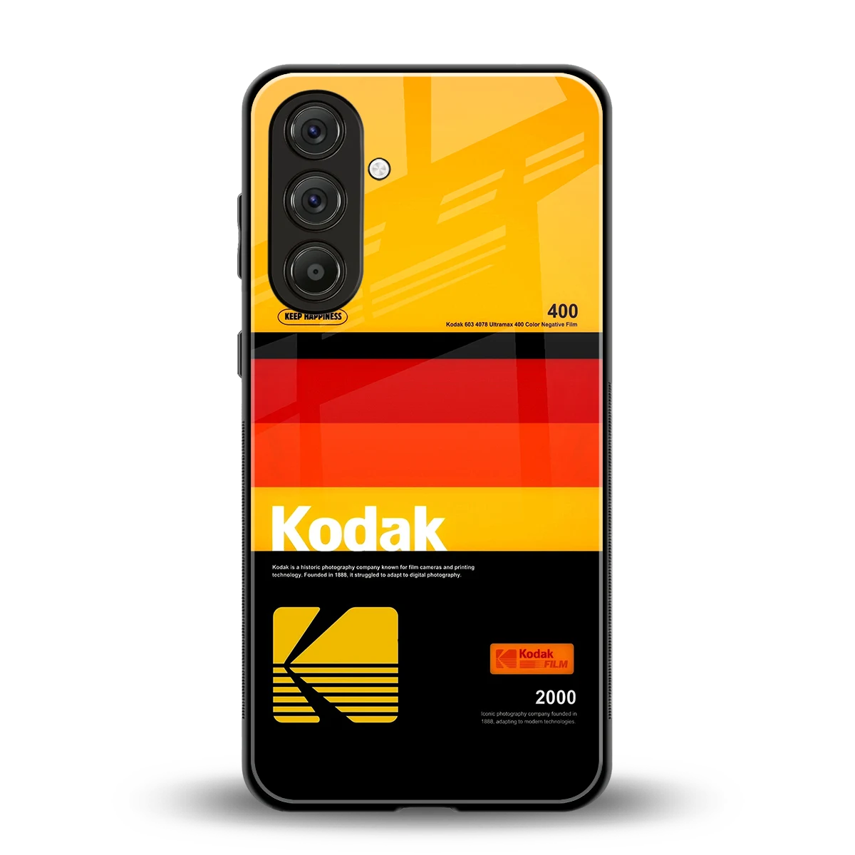 Keep Happiness Yellow back phone cover | glass case for samsung galaxy a55 5g