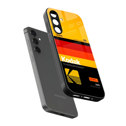 Keep Happiness Yellow sleek samsung galaxy m35 5g cover with tempered glass back and TPU edges