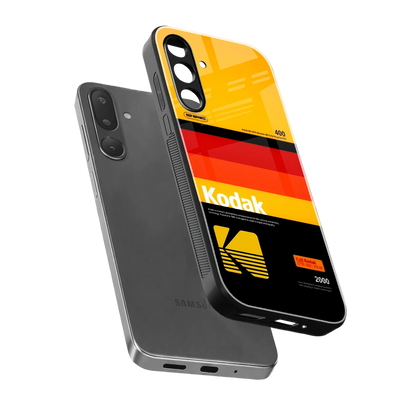 Keep Happiness Yellow sleek samsung galaxy m36 5g cover with tempered glass back and TPU edges