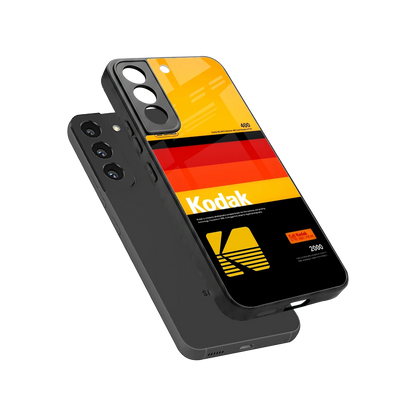 Keep Happiness Yellow sleek samsung galaxy s22 cover with tempered glass back and TPU edges