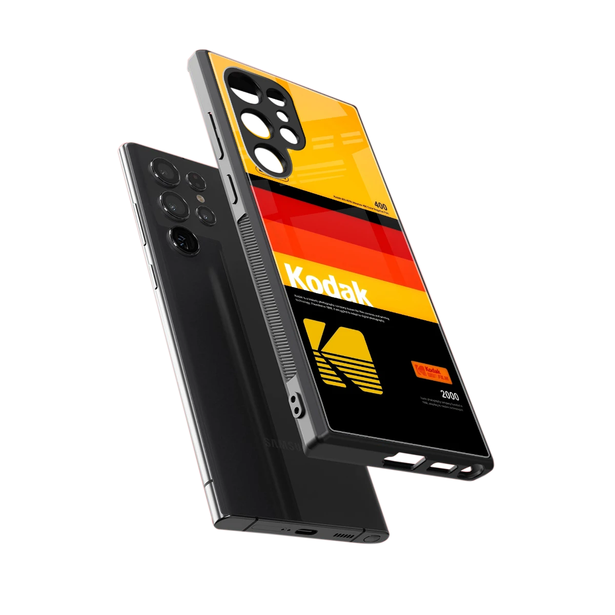 Keep Happiness Yellow sleek samsung galaxy s23 ultra cover with tempered glass back and TPU edges