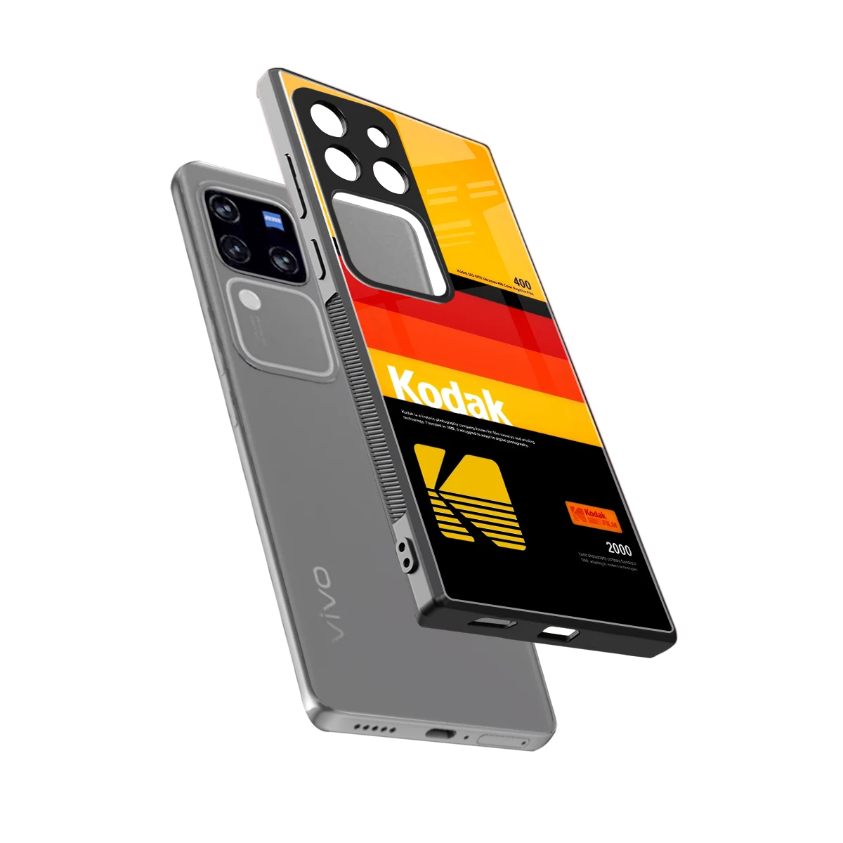 Keep Happiness Yellow sleekvivo v30 pro cover with tempered glass back and TPU edges