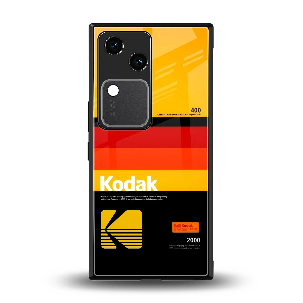 Keep Happiness Yellow back phone cover | glass case for vivo v30
