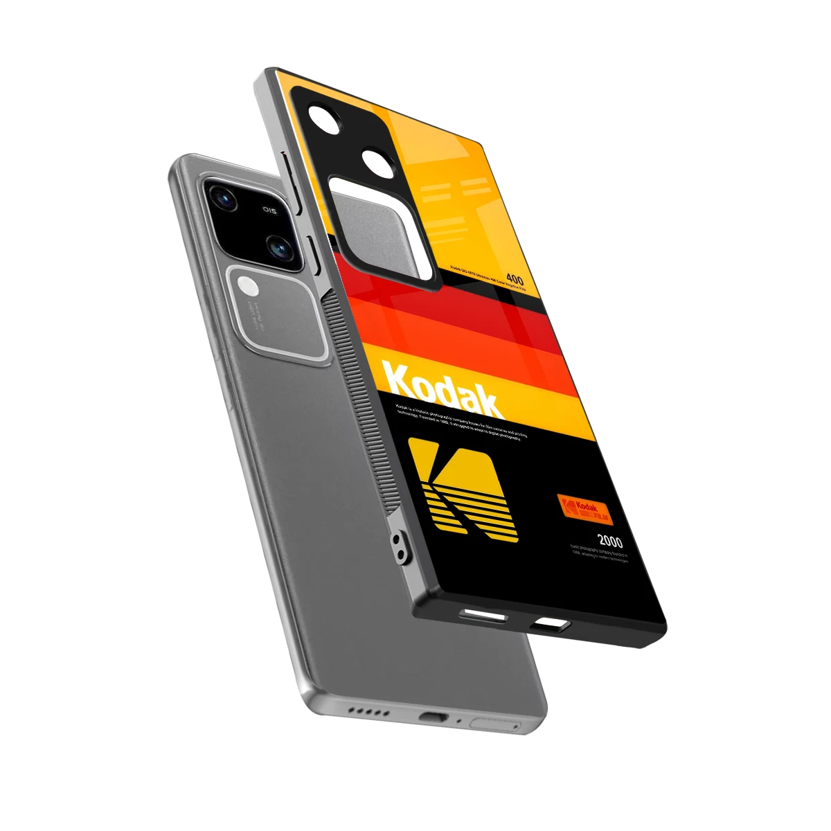 Keep Happiness Yellow sleek vivo v30 cover with tempered glass back and TPU edges