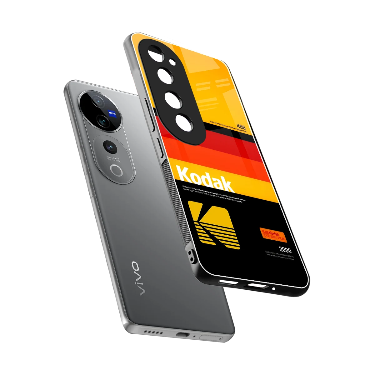 Keep Happiness Yellow sleek vivo v40 pro cover with tempered glass back and TPU edges