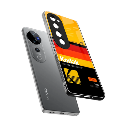 Keep Happiness Yellow sleek vivo v40 pro cover with tempered glass back and TPU edges