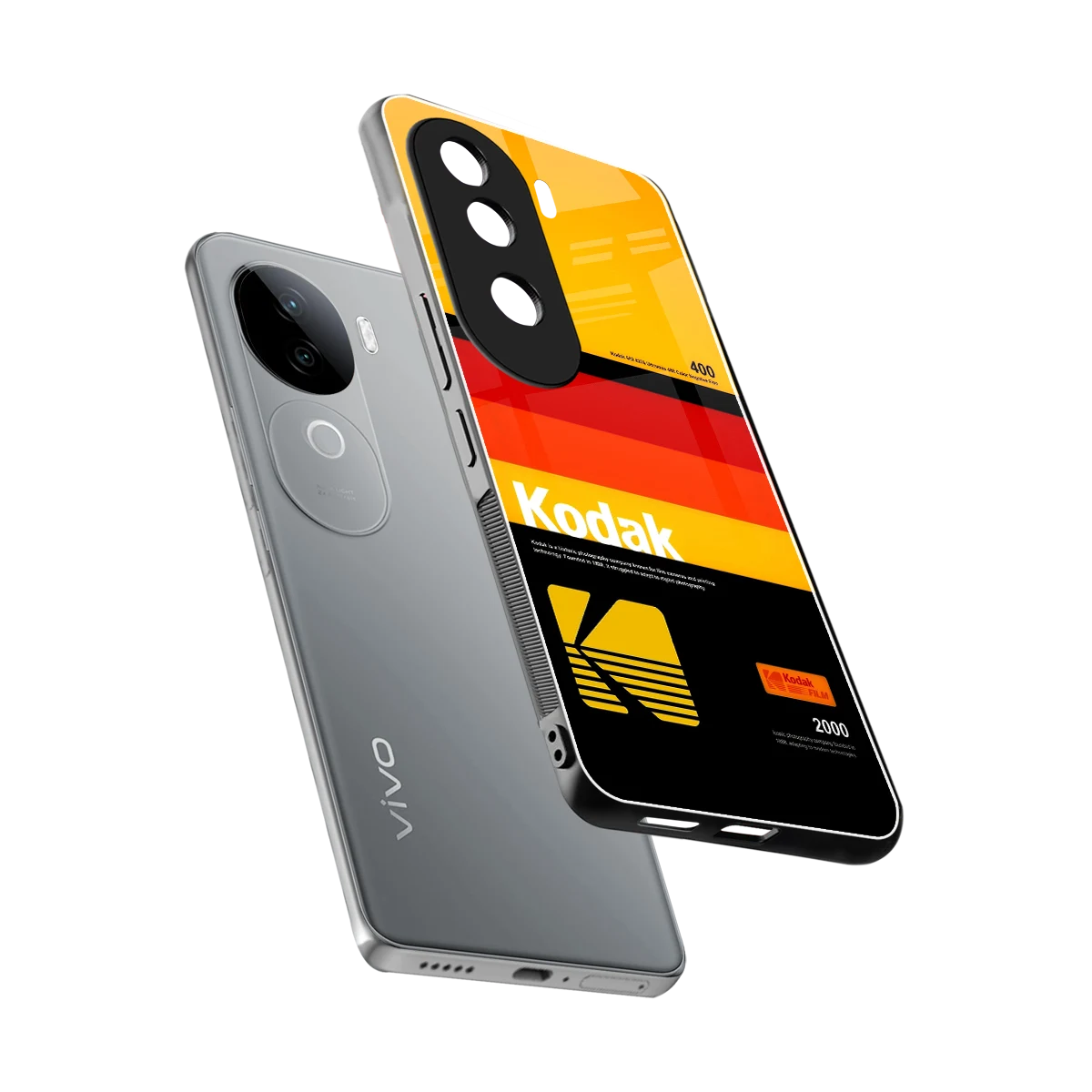 Keep Happiness Yellow sleek vivo v40e cover with tempered glass back and TPU edges