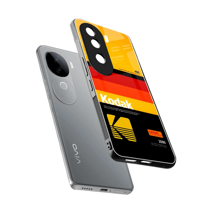 Keep Happiness Yellow sleek vivo v40e cover with tempered glass back and TPU edges