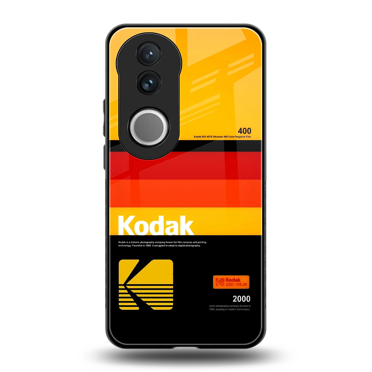 Keep Happiness Yellow back phone cover | glass case for vivo v50