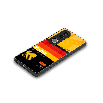 Keep Happiness Yellow stylish phone case for vivo v50 | glossy glass and slim fit