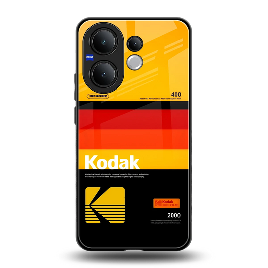 Keep Happiness Yellow back phone cover | glass case for vivo v60