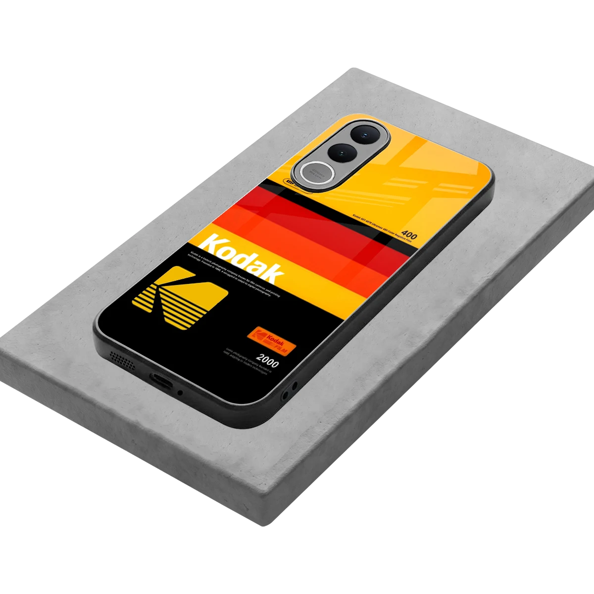 Keep Happiness Yellow stylish phone case for vivo v70 fe | glossy glass and slim fit