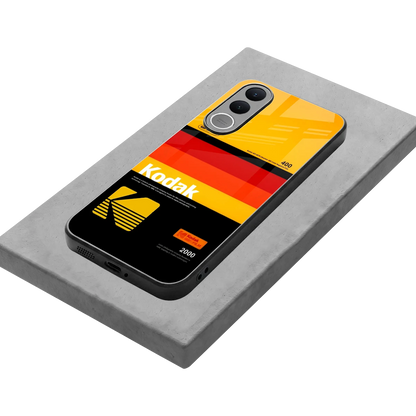 Keep Happiness Yellow stylish phone case for vivo v70 fe | glossy glass and slim fit