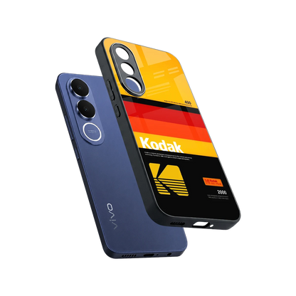 Keep Happiness Yellow sleek vivo v70 fe cover with tempered glass back and TPU edges