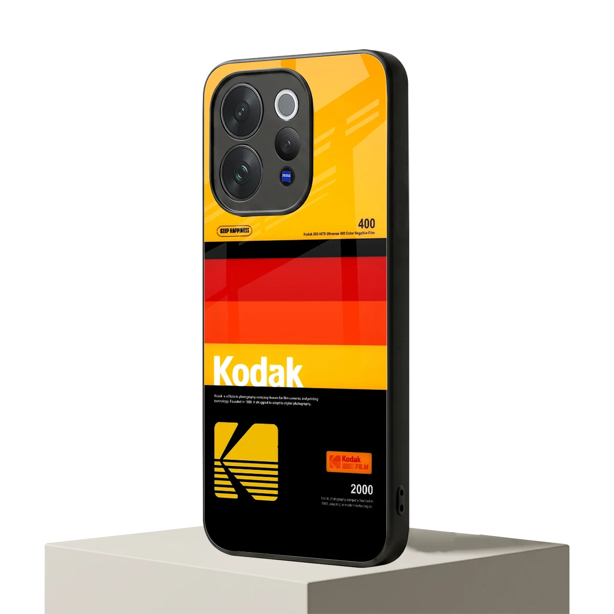 Keep Happiness Yellow vivo v70 elite mobile cover | shockproof glass phone case