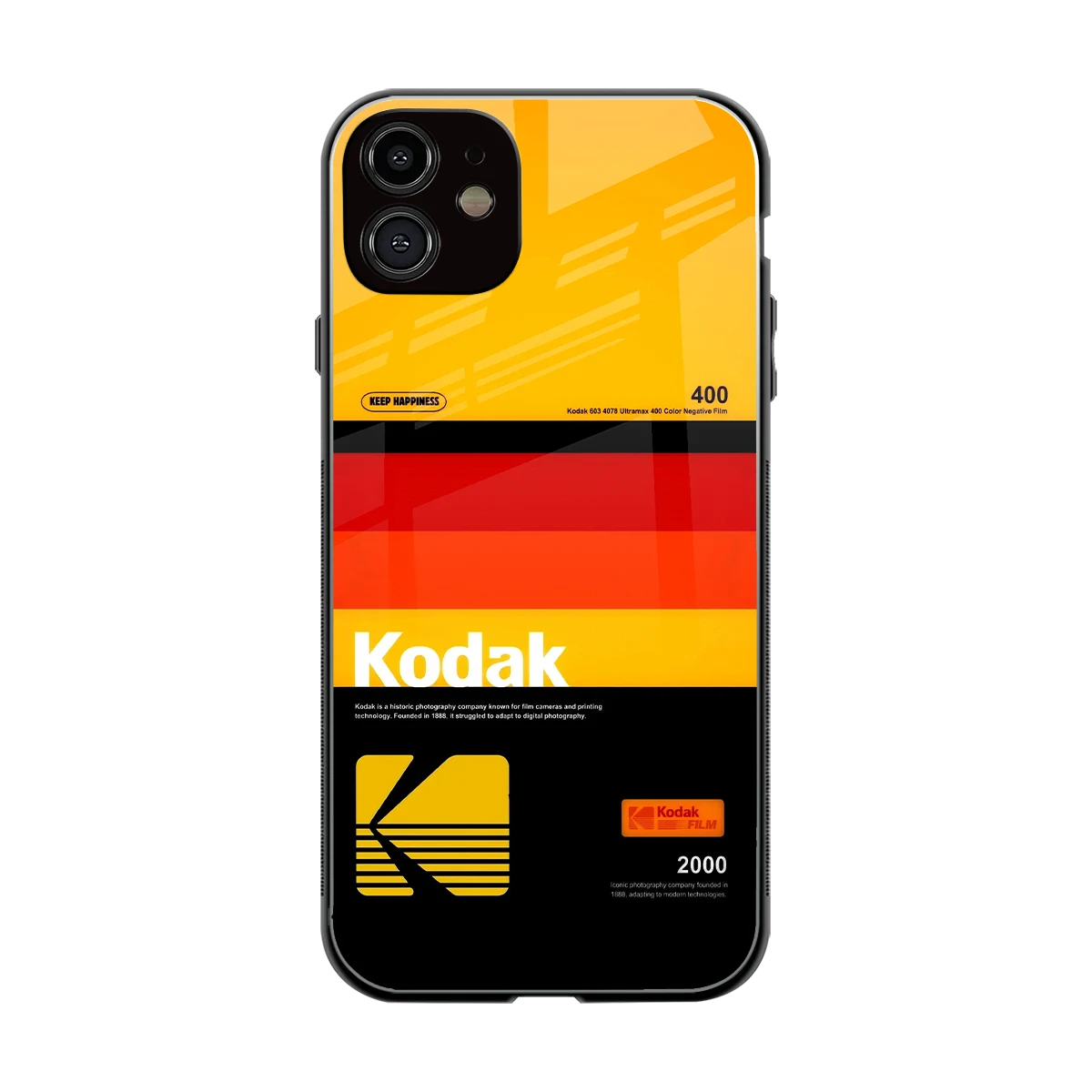 Keep Happiness Yellow back phone cover | glass case for iphone 12