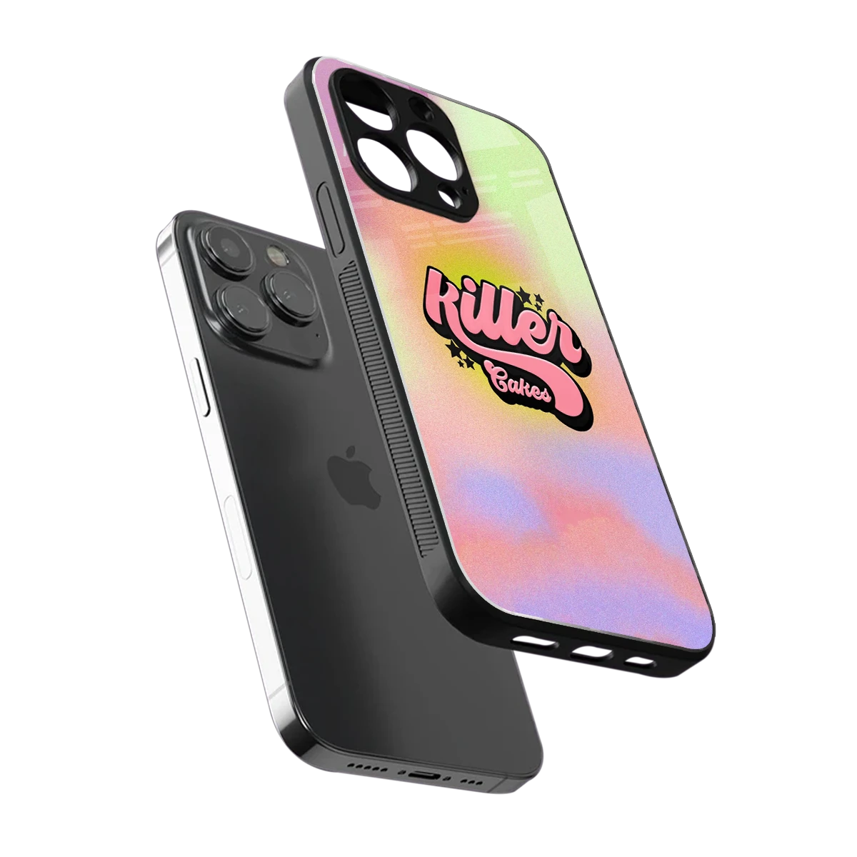 Killer Cakes sleek iphone 15 pro cover with tempered glass back and TPU edges