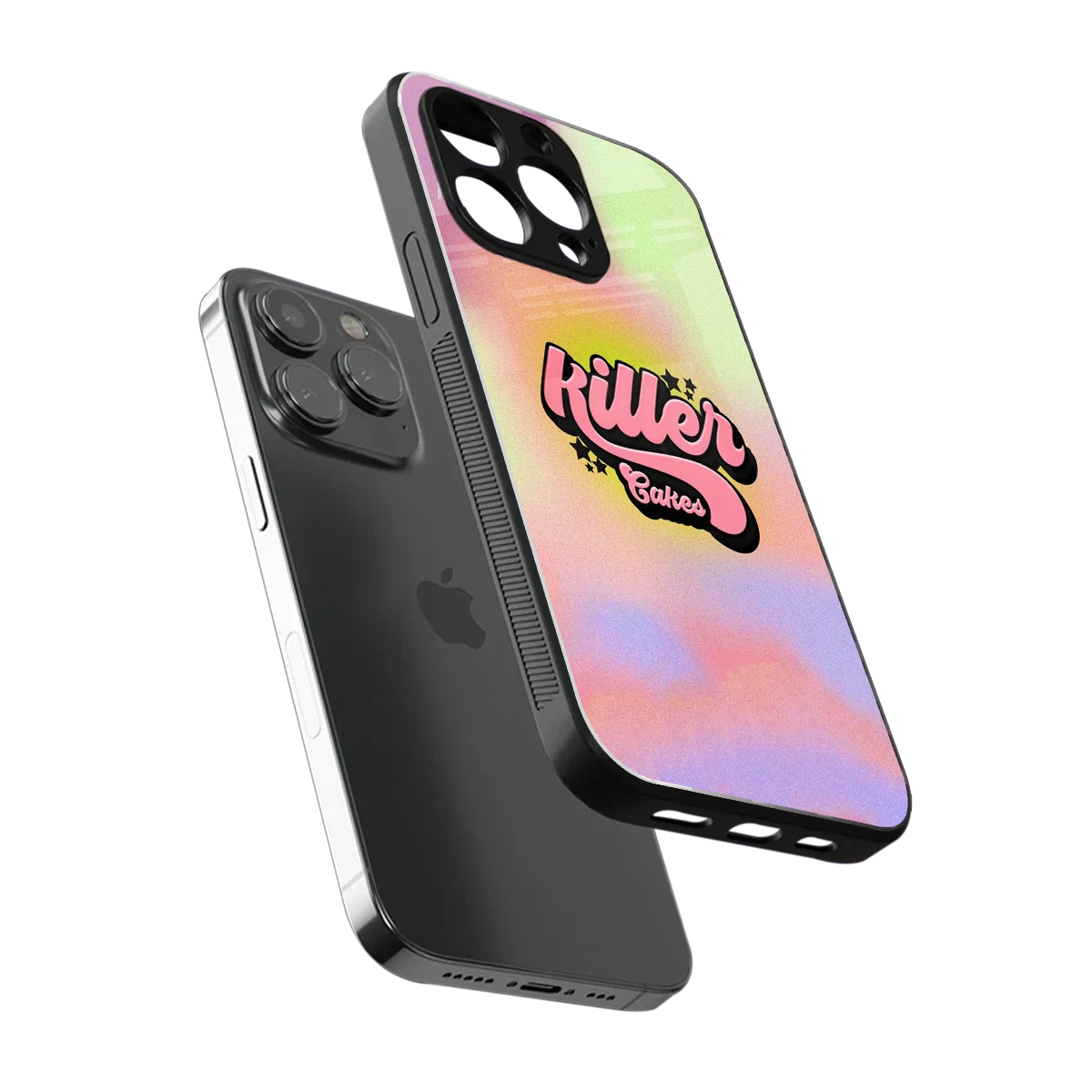 Killer Cakes sleek iphone 16 pro max cover with tempered glass back and TPU edges