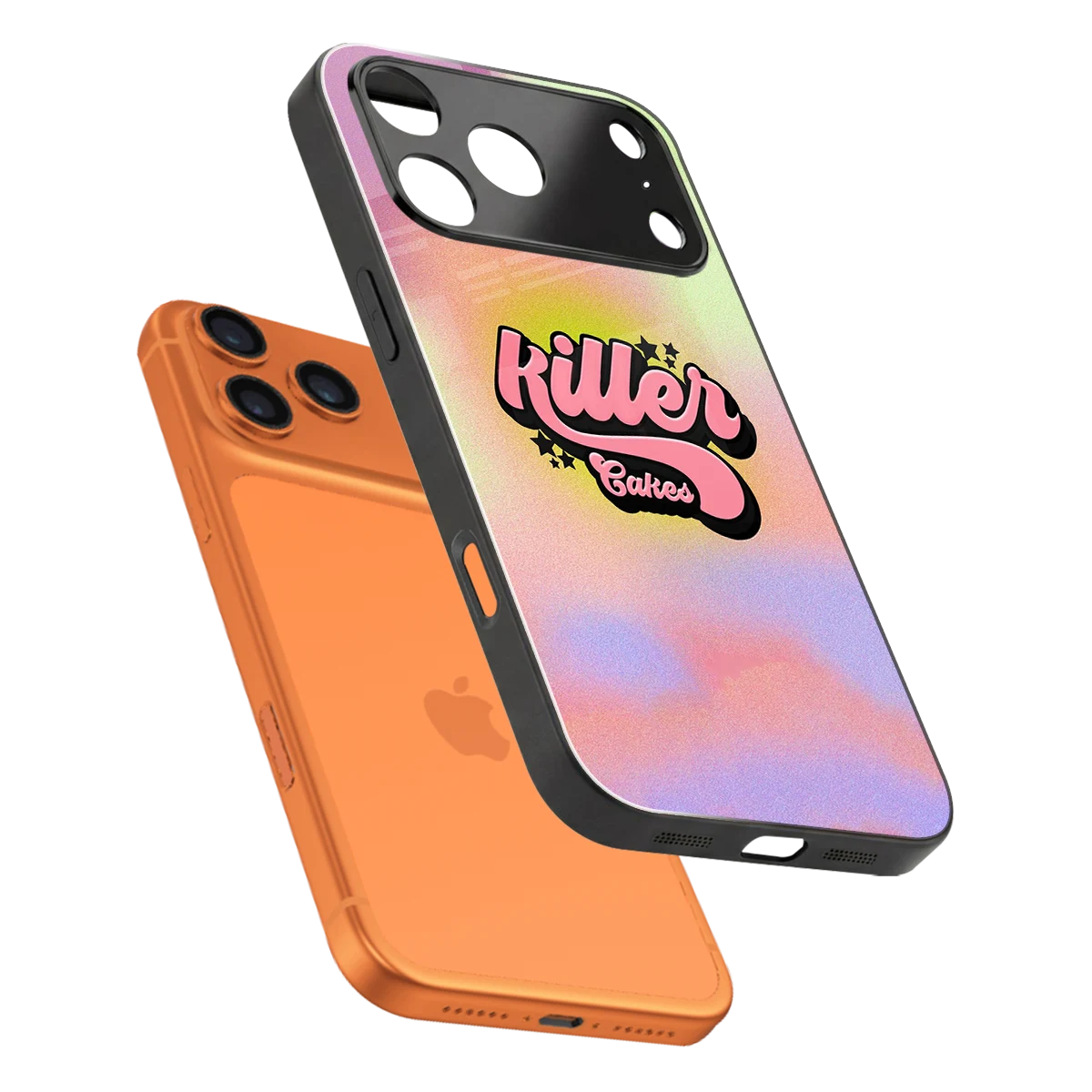 Killer Cakes sleek iphone 17 pro cover with tempered glass back and TPU edges