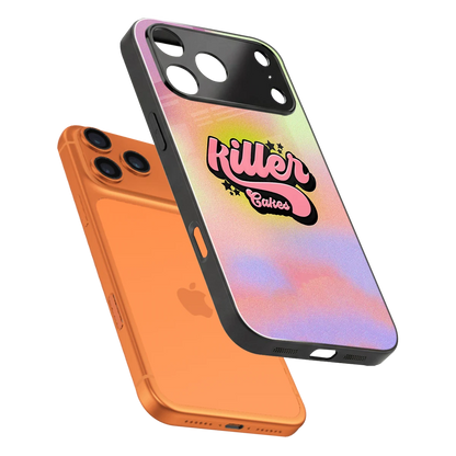 Killer Cakes sleek iphone 17 pro cover with tempered glass back and TPU edges