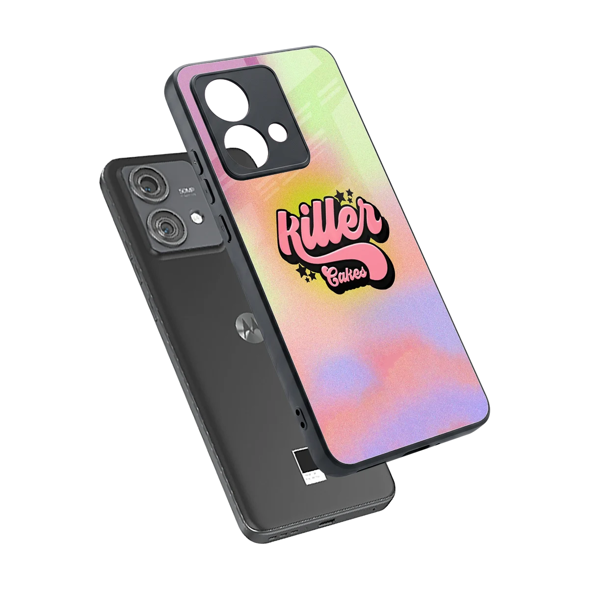 Killer Cakes sleek motorola edge 40 neo 5g cover with tempered glass back and TPU edges