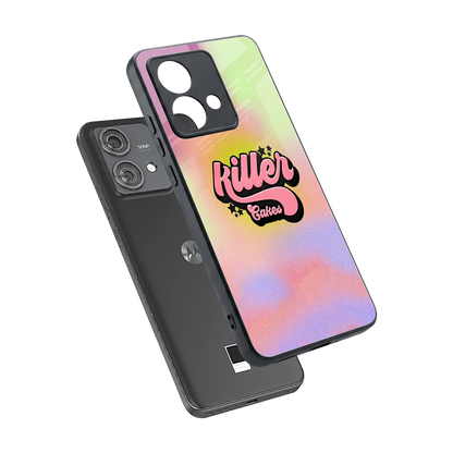 Killer Cakes sleek motorola edge 40 neo 5g cover with tempered glass back and TPU edges