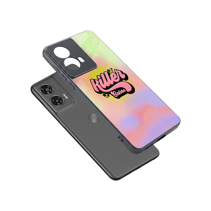 Killer Cakes sleek motorola edge 50 fusion cover with tempered glass back and TPU edges