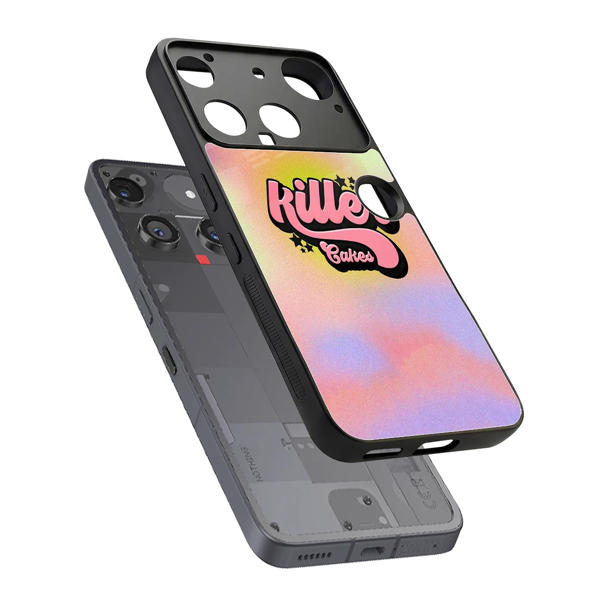 Killer Cakes sleek nothing phone 3 cover with tempered glass back and TPU edges