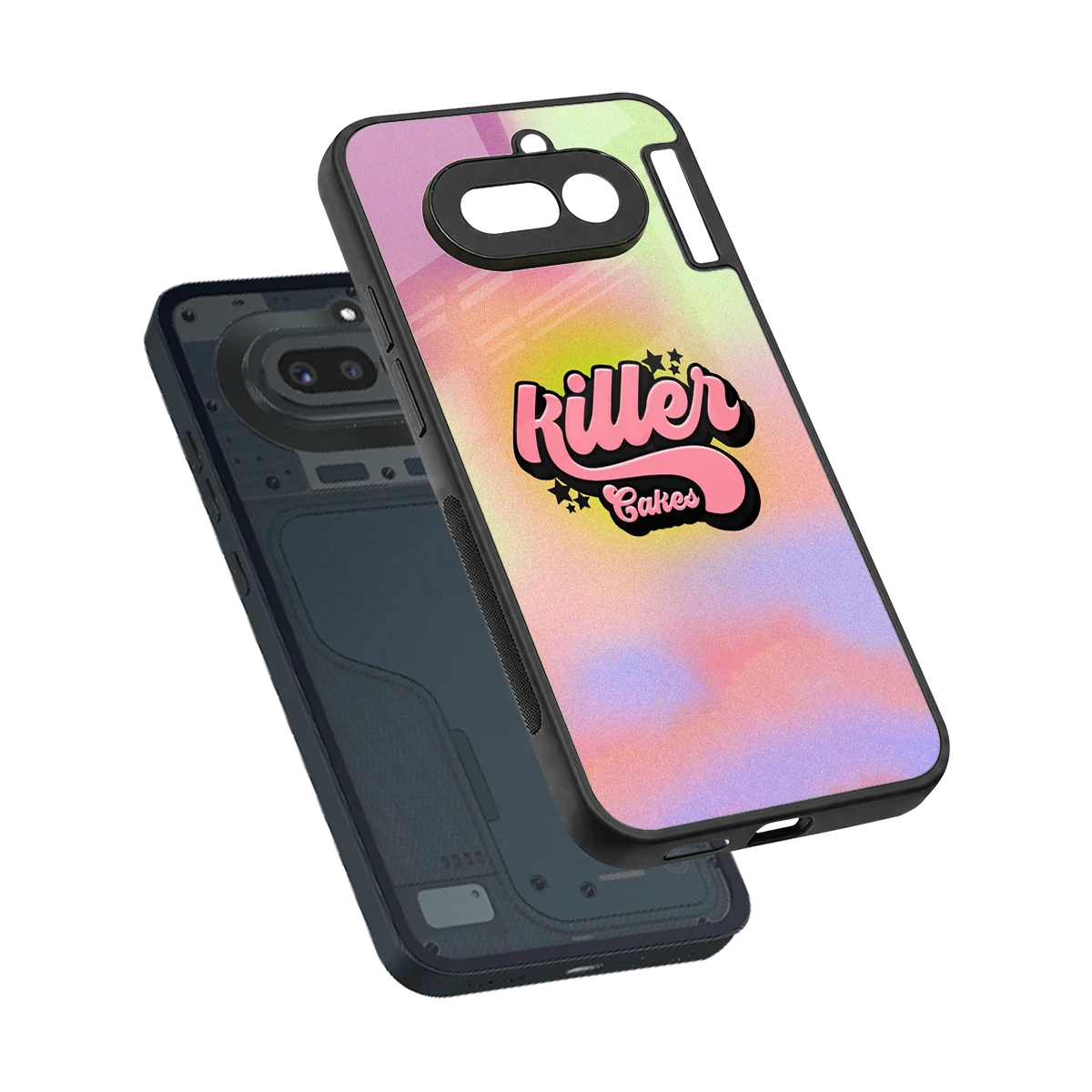 Killer Cakes sleek nothing phone 4a cover with tempered glass back and TPU edges