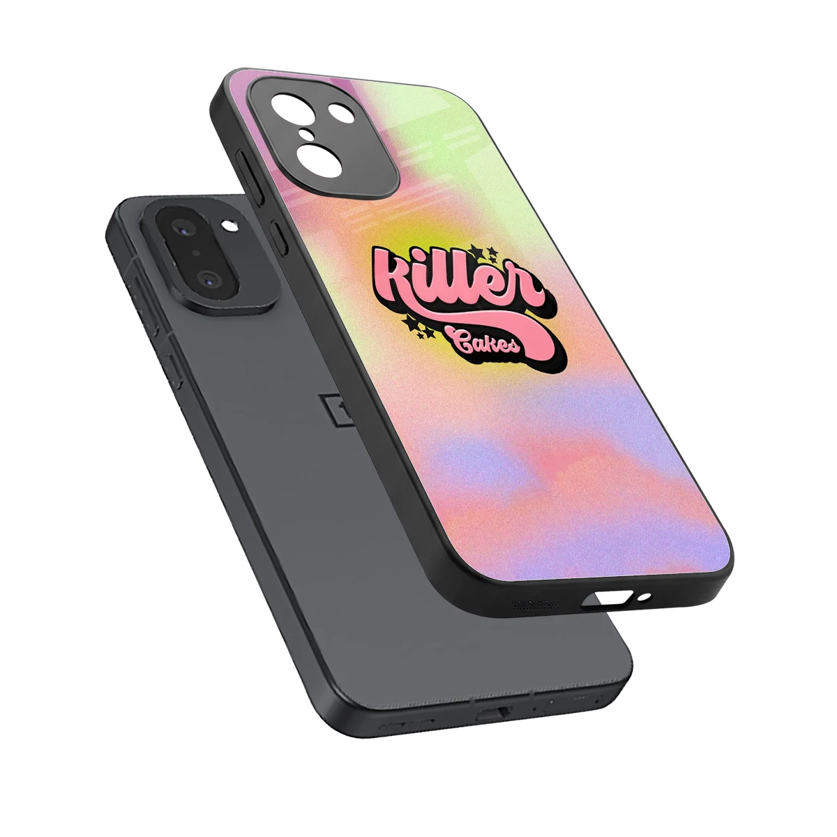 Killer Cakes sleek oneplus 15r cover with tempered glass back and TPU edges