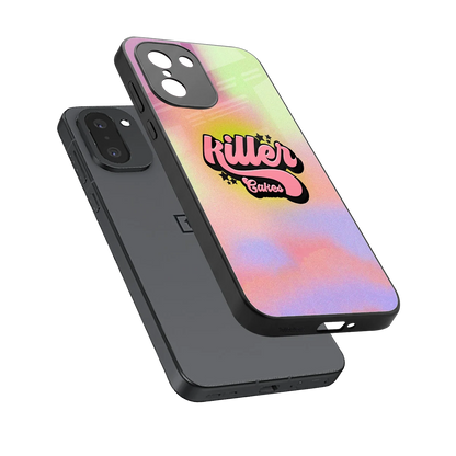 Killer Cakes sleek oneplus 15r cover with tempered glass back and TPU edges