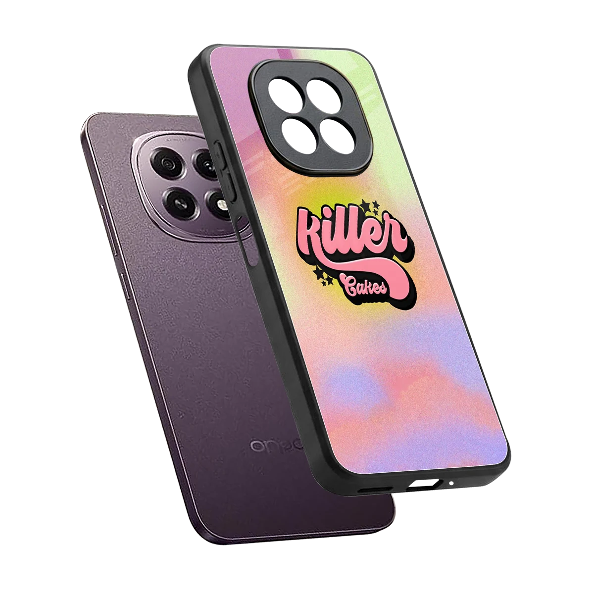Killer Cakes sleek oppo f29 5g cover with tempered glass back and TPU edges