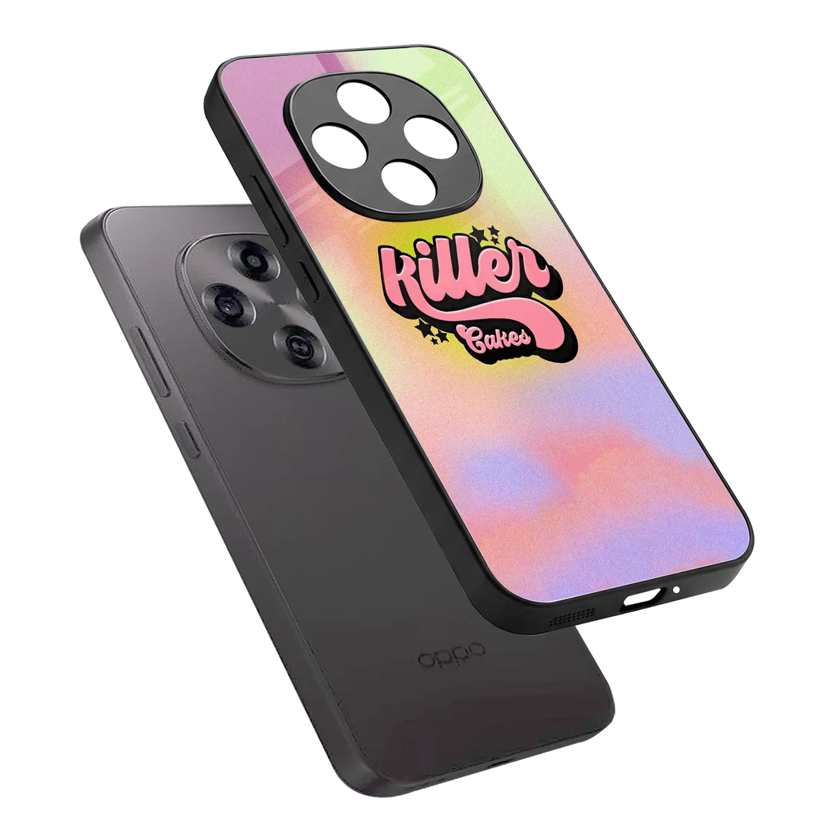 Killer Cakes sleek oppo f31 pro 5g cover with tempered glass back and TPU edges