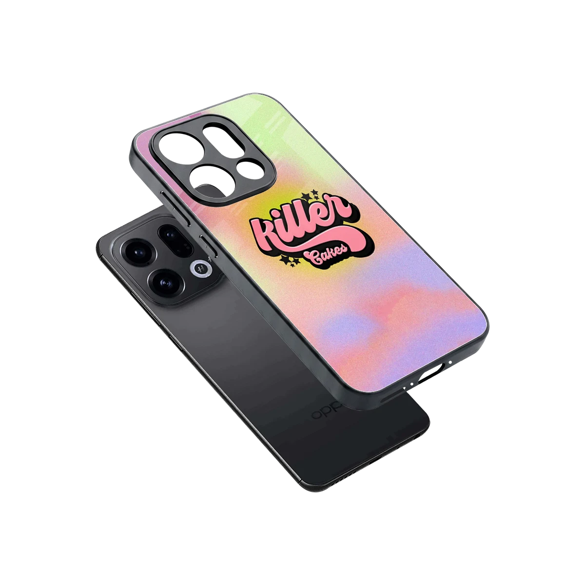 Killer Cakes sleek oppo find x9 cover with tempered glass back and TPU edges