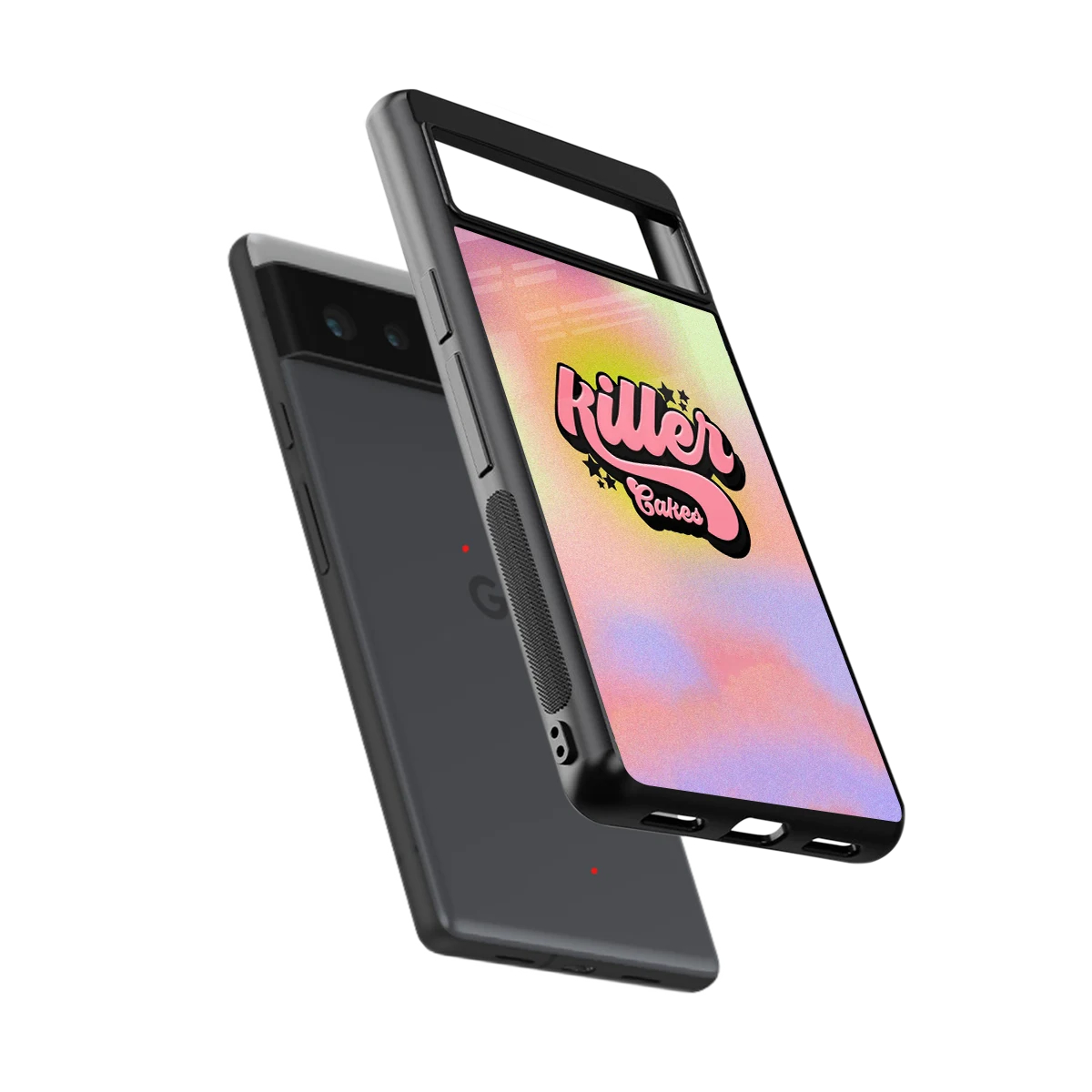 Killer Cakes sleek google pixel 6a cover with tempered glass back and TPU edges