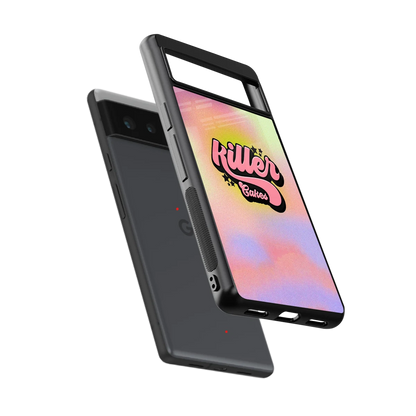 Killer Cakes sleek google pixel 6a cover with tempered glass back and TPU edges