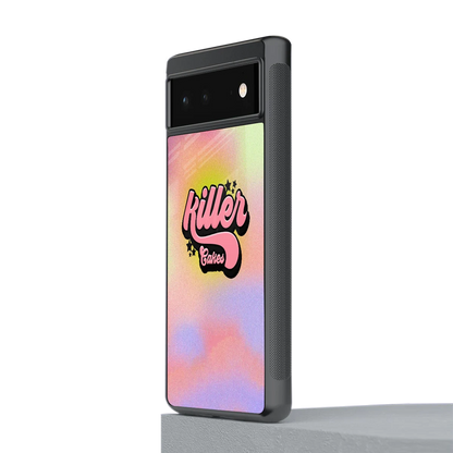 Killer Cakes stylish phone case for google pixel 6a | glossy glass and slim fit