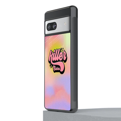 Killer Cakes stylish phone case for google pixel 7a | glossy glass and slim fit