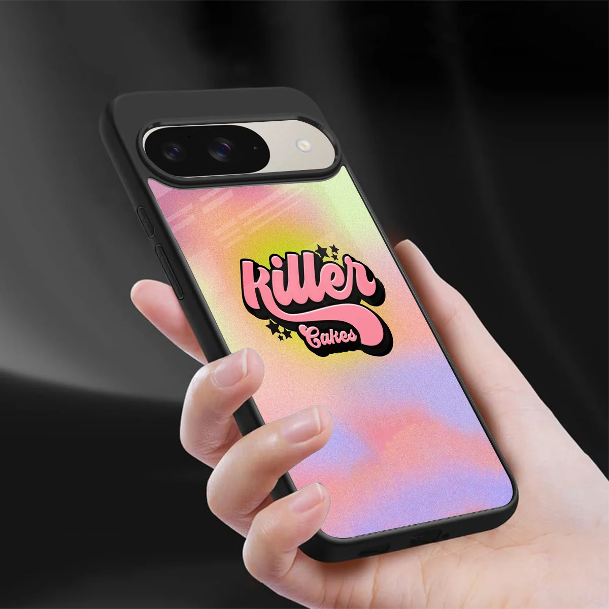 Killer Cakes sleek google pixel 9 cover with tempered glass back and TPU edges