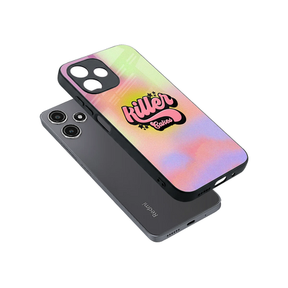 Killer Cakes sleek redmi 12 5g cover with tempered glass back and TPU edges