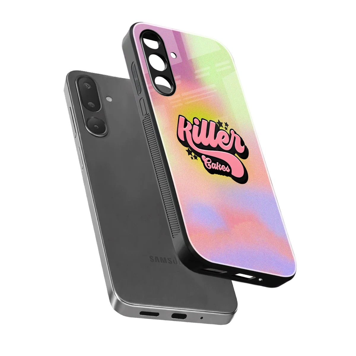 Killer Cakes sleek samsung galaxy m36 5g cover with tempered glass back and TPU edges