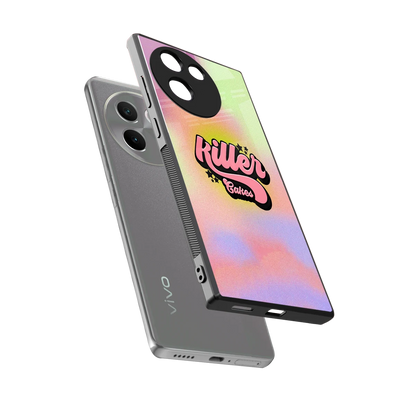 Killer Cakes sleek vivo v30e cover with tempered glass back and TPU edges